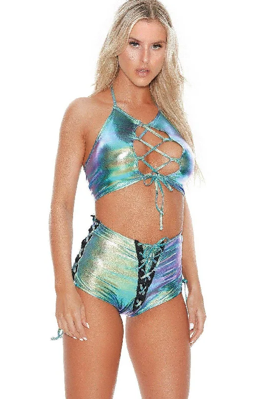 Zipper - closure performance fabric halter top for sportsMetallic Tie Front Halter Top Zipper - closure performance fabric halter top for sportsMetallic Tie Front Halter Top