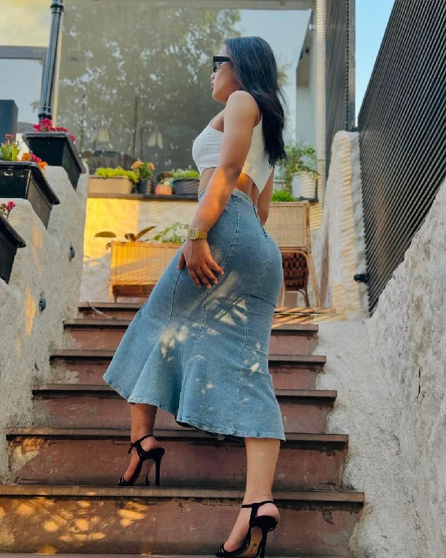 Hand - wash only silk skirt with intricate embroideryMalibu Maxi Statement Skirt