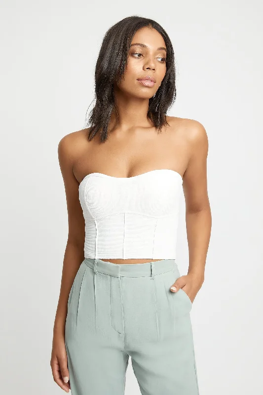 High - Neck Women's Crop Top in Burgundy with Lace Trim for an Elegant and Sophisticated VibeMalone Bustier Top
