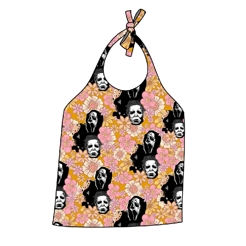 Tall - fit halter top with wide straps for better supportVintage Horror Halter Top