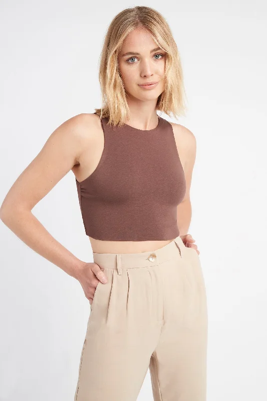 Plunging V - Neck Women's Crop Top in Red for a Bold and Sexy StatementAlpha Crop