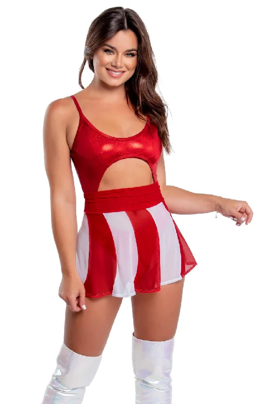 Candy Cane Mesh Skater Skirt