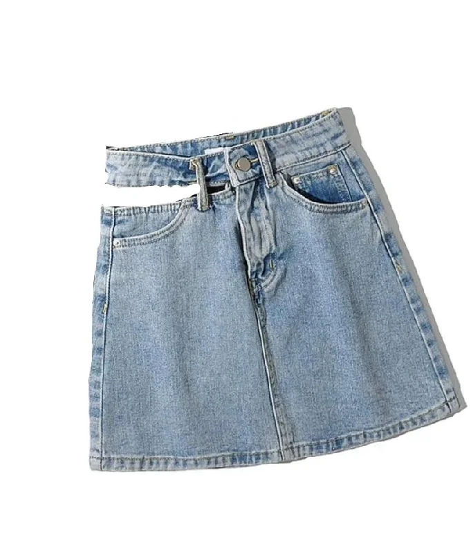 Team - colored pleated skirt for sports teams' cheerleadersMallory Denim Skirt