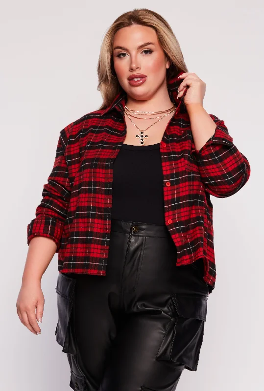 Plus Size Plaid Shirt