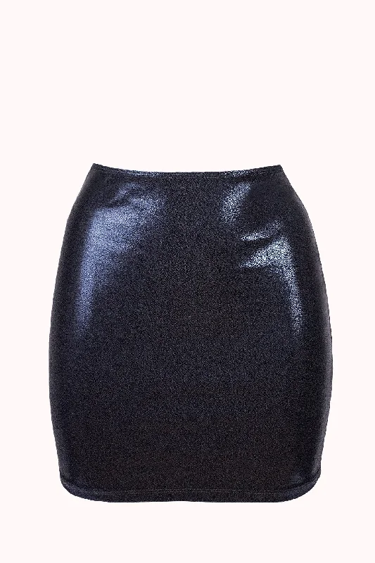 Pencil skirt in stretchy spandex for a figure - hugging fitMini skirt Holographic party  /BLACK HOLO