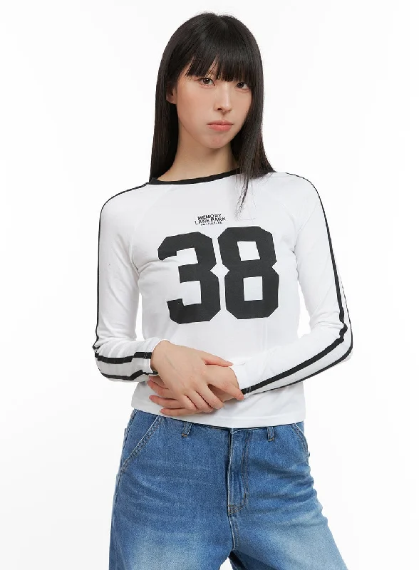 Blokecore Cotton Lettering Raglan Crop Top CG420