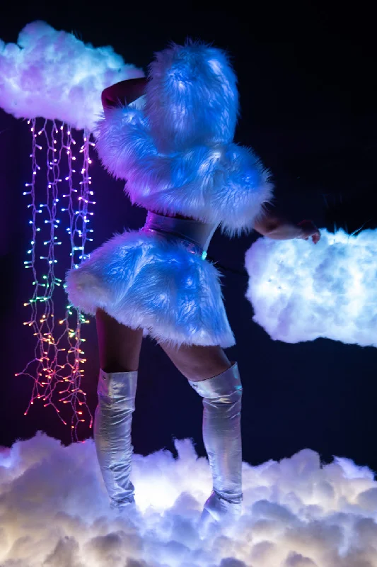 White Fur/ Blue Lights