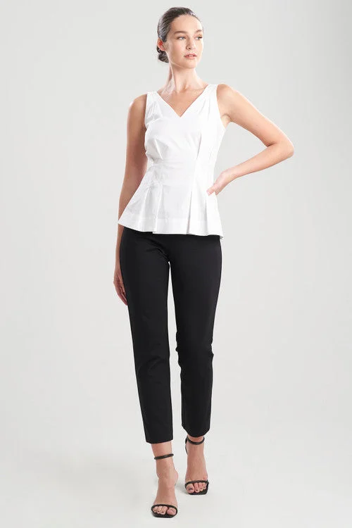 Cotton Poplin Pleat Tank Top