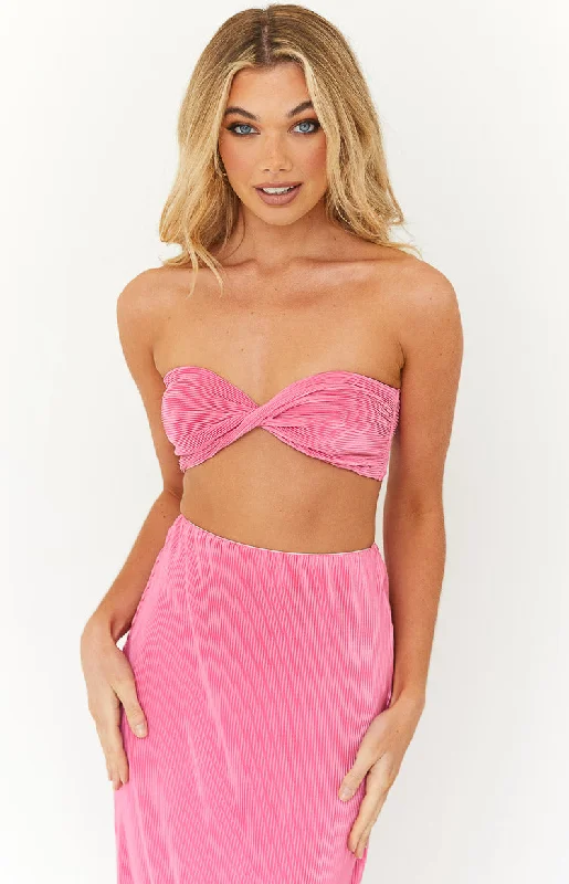 Sports - Style Women's Crop Top in Gray with Moisture - Wicking Fabric for WorkoutsElena Pink Crop Top Sports - Style Women's Crop Top in Gray with Moisture - Wicking Fabric for WorkoutsElena Pink Crop Top