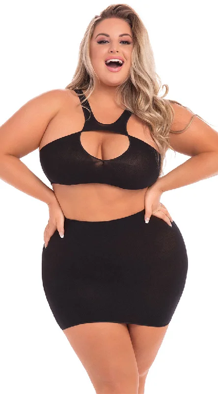 Plus Size Be Seen Bra & Skirt Set