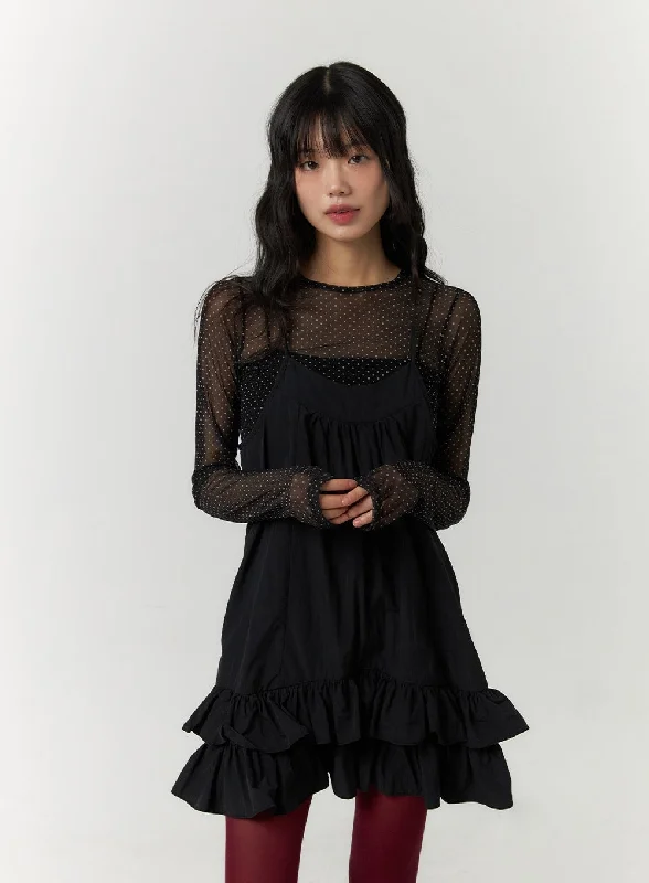 Ribbed Women Long Sleeve Top with a Textured AppealMesh Polka Dot Long Sleeve Top CF406 Ribbed Women Long Sleeve Top with a Textured AppealMesh Polka Dot Long Sleeve Top CF406