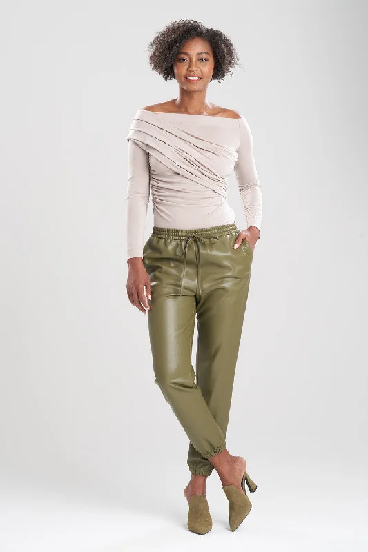 Vegan Luxe Lambskin Jogger Pants