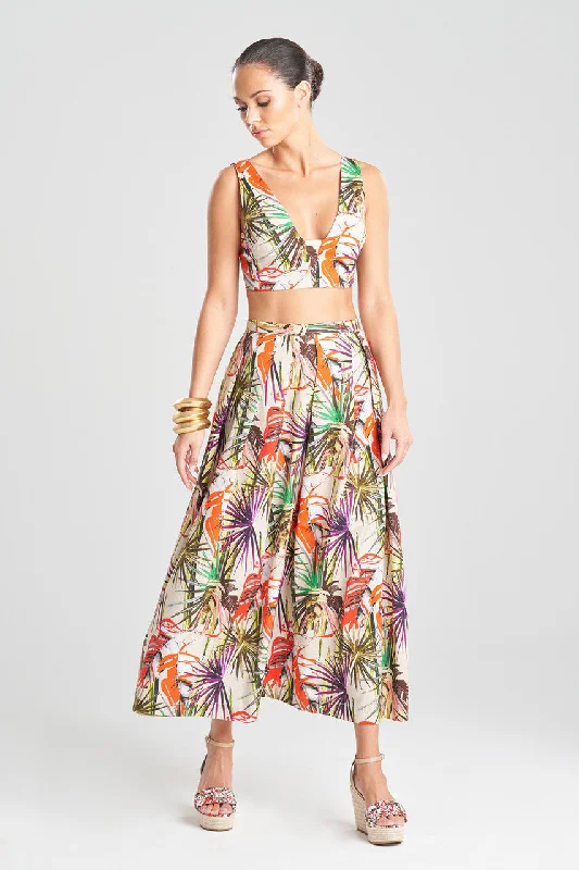 Hawaiian - print sarong skirt for a tropical beach getawayEl Nido Cotton Poplin Skirt