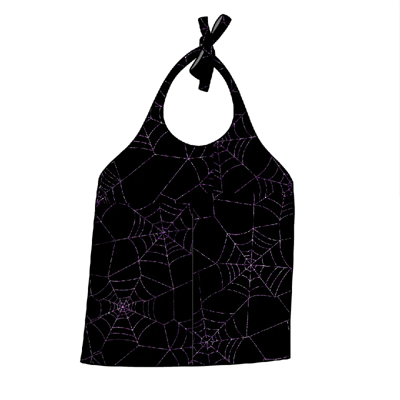 Office - wear halter top in a classic color for a professional lookPurple webs mHalter Top