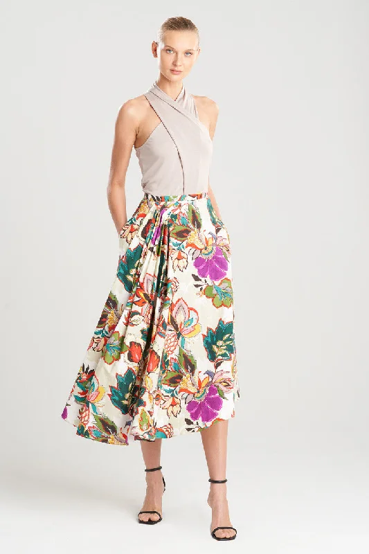 High - low hem chiffon skirt for a modern and elegant appearanceSayuri Cotton Poplin Side Drape Skirt