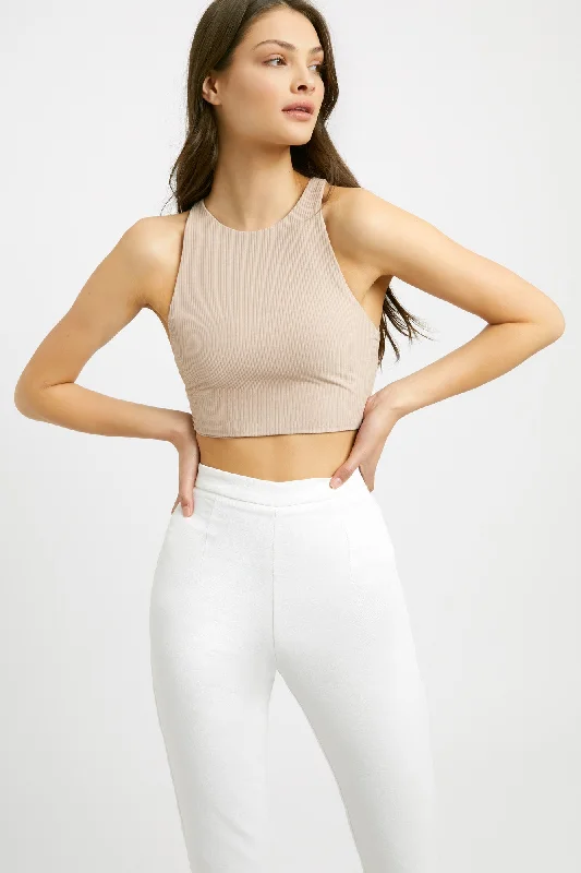 Sustainable Organic Cotton Women's Crop Top in Khaki for an Eco - Friendly ChoiceEffie Super Crop Sustainable Organic Cotton Women's Crop Top in Khaki for an Eco - Friendly ChoiceEffie Super Crop