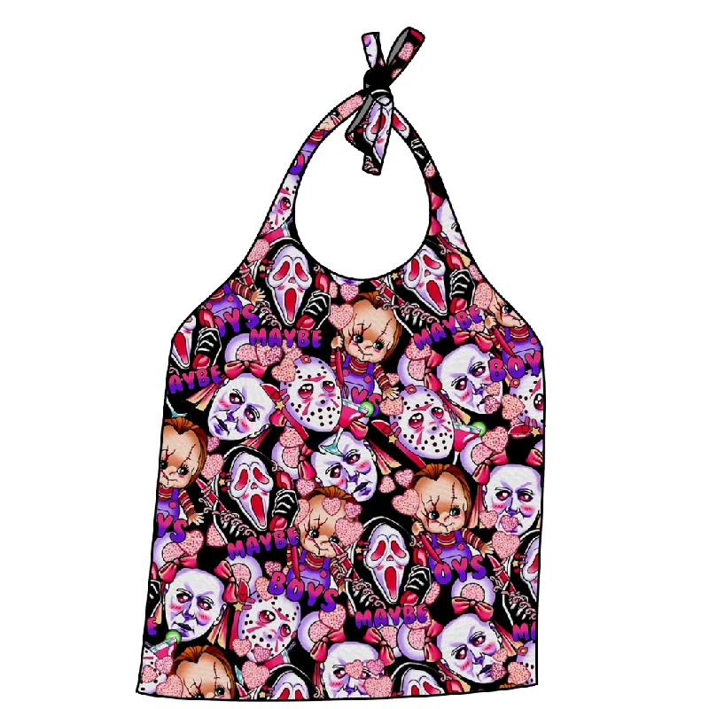 Festival - inspired halter top with bold colors and patternsKawaii Dudes Halter Top