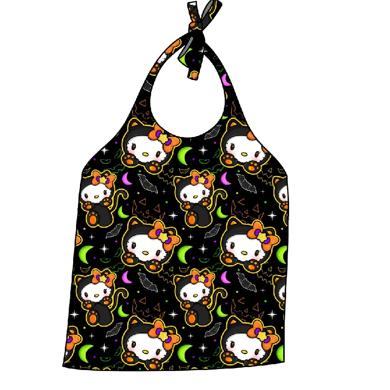 Wrinkle - resistant halter top for travel convenienceHK Halloween Halter Top
