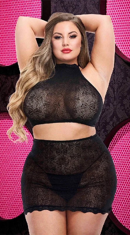 Plus Size Dirty Craving Crop Top & Skirt Set