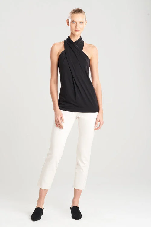 TENCEL™ Jersey Crossover Halter Tank