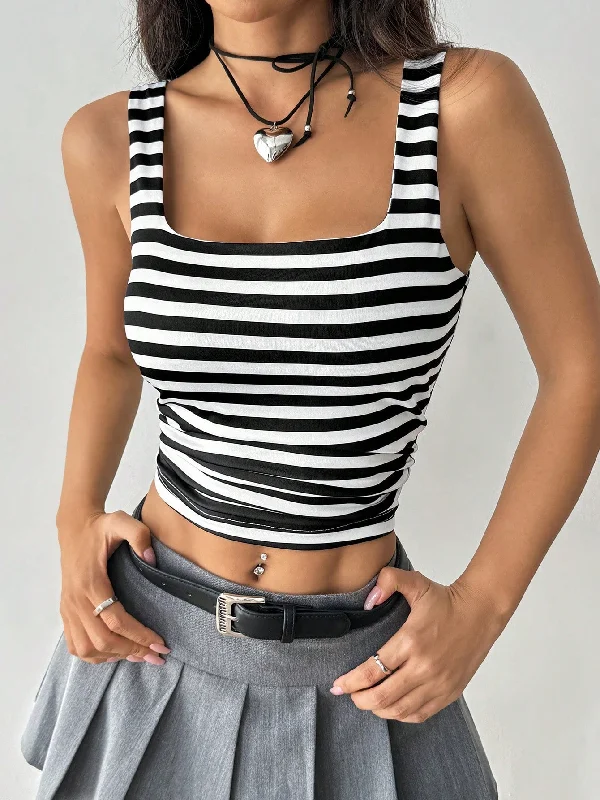 EZwear Summer Casual Fashionable Solid Color Slim Fit Tank Top