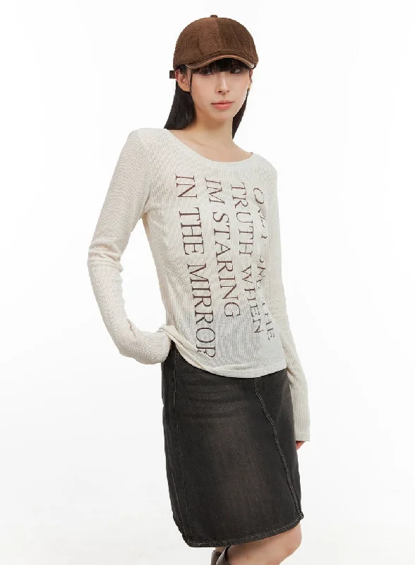 Sheer Lettered Long Sleeve CG419