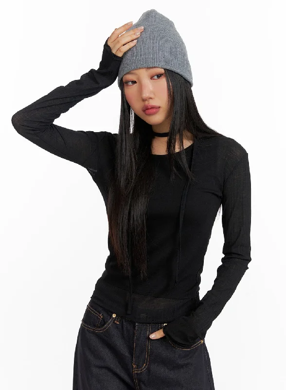 Lightweight Women Long Sleeve Top for Spring and AutumnSlim Fit Round Neck Top with Scarf CF408 Lightweight Women Long Sleeve Top for Spring and AutumnSlim Fit Round Neck Top with Scarf CF408