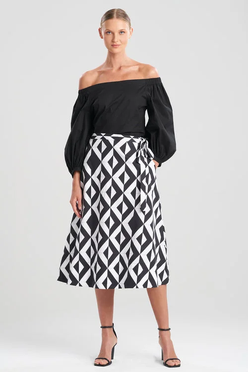 Floral - print skater skirt for a youthful and playful lookSumi-Cotton Poplin Skirt