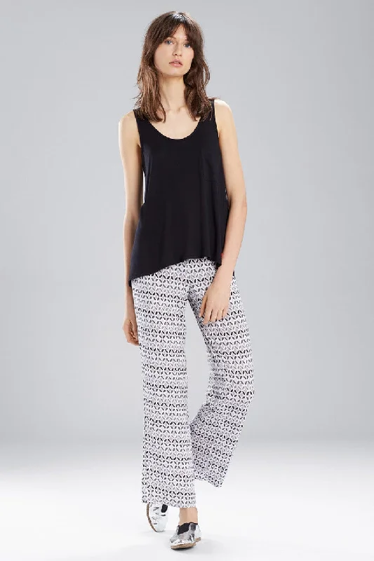 Women's Cropped Tank Tops with Vintage Band LogosMesmerized Tank Pant PJ White/Black