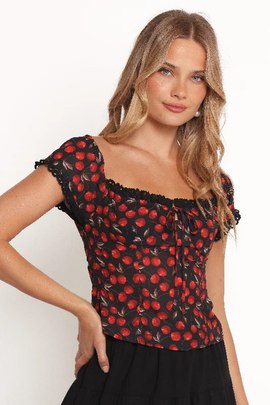 Camouflage - Print Women's Crop Top in Olive for a Trendy and Edgy StyleWello Top - Cherry Camouflage - Print Women's Crop Top in Olive for a Trendy and Edgy StyleWello Top - Cherry