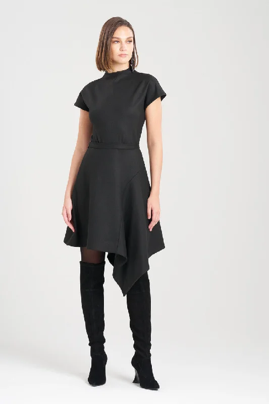 Skirt with a detachable train for a versatile formal lookDouble Jersey Asymmetric Skirt