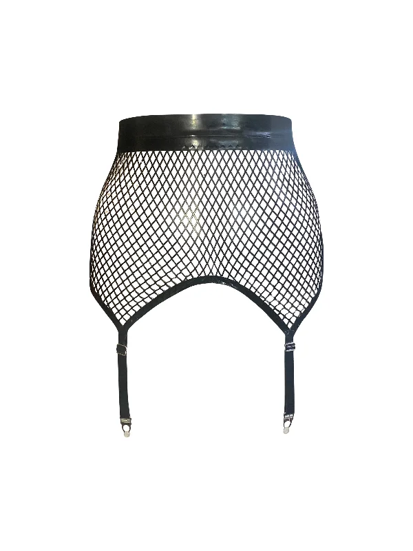 School uniform - style pleated skirt in specific colorsFishnet Garter Skirt