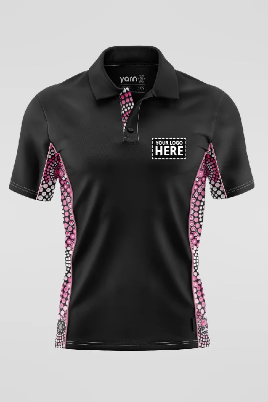 Pink Colours Black Bamboo (Simpson) Unisex Polo Shirt