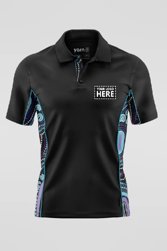 Polo shirt with a cropped length for a trendy look(EXPRESS) Koorrookee 'Grandmother' Black Bamboo (Simpson) Unisex Polo Shirt Polo shirt with a cropped length for a trendy look(EXPRESS) Koorrookee 'Grandmother' Black Bamboo (Simpson) Unisex Polo Shirt