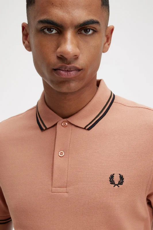 Fred Perry Polo Light Rust / Night Green / Black