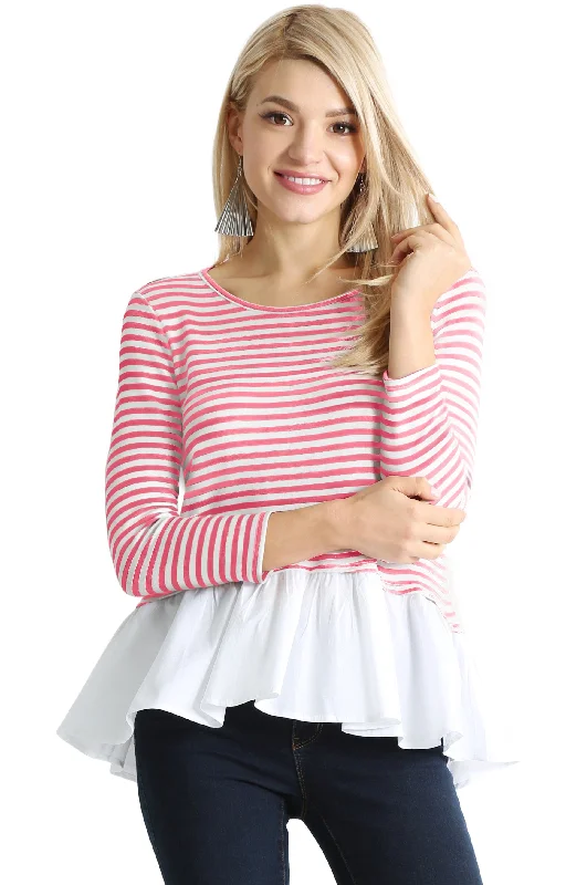 Coral Ivory Stripe