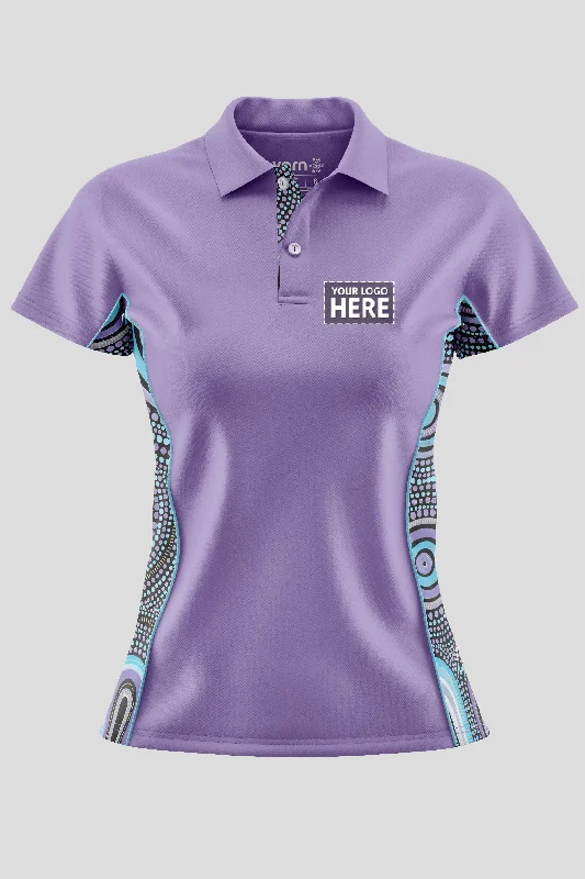 Lace - trimmed polo shirt for a romantic look(EXPRESS) Our Future, Together NAIDOC 2024 Lavender Bamboo (Simpson) Women's Fitted Polo Shirt Lace - trimmed polo shirt for a romantic look(EXPRESS) Our Future, Together NAIDOC 2024 Lavender Bamboo (Simpson) Women's Fitted Polo Shirt