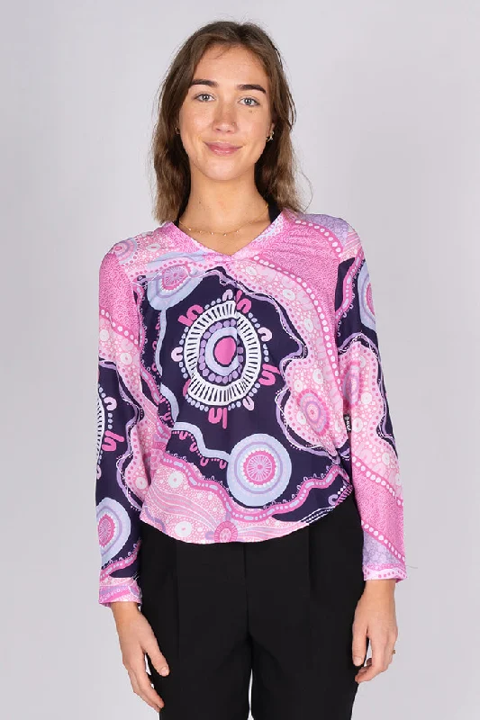 (Bulk Order) A Woman's Connection V Neck Women's Long Sleeve Blouse