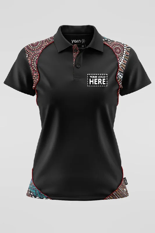 Zip - off sleeves polo shirt for changing weather conditions(EXPRESS) Heal Our Nura Black Bamboo (Classic) Women's Fitted Polo Shirt Zip - off sleeves polo shirt for changing weather conditions(EXPRESS) Heal Our Nura Black Bamboo (Classic) Women's Fitted Polo Shirt
