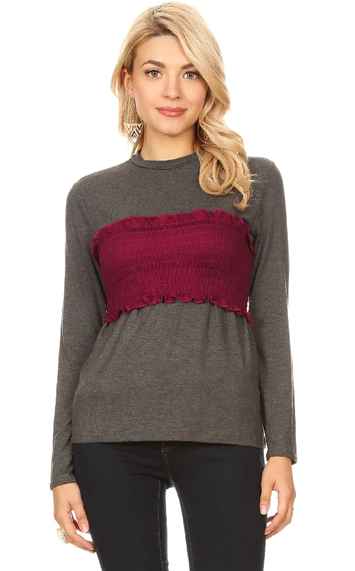 Charcoal - Burgundy