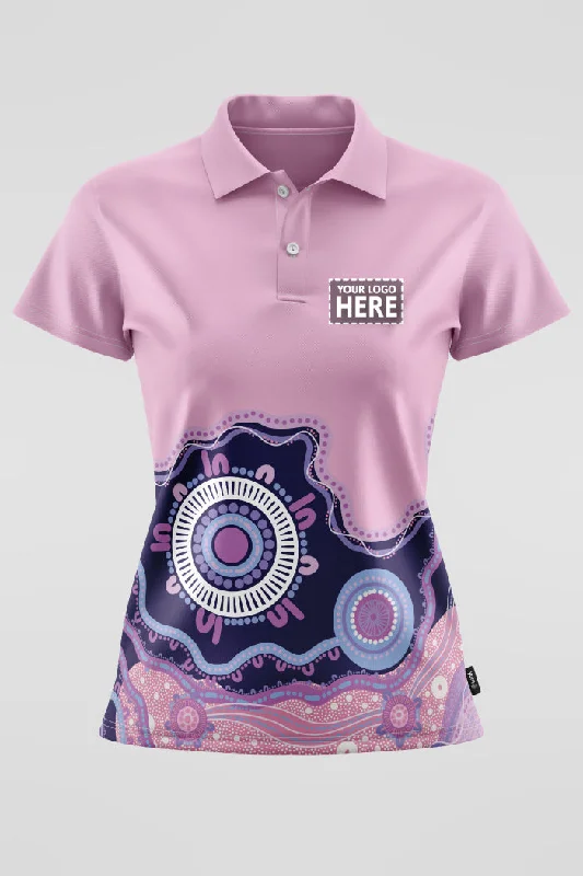 Geo - print polo shirt for a contemporary style(EXPRESS) A Woman's Connection Essence Women's Fitted Polo Shirt Geo - print polo shirt for a contemporary style(EXPRESS) A Woman's Connection Essence Women's Fitted Polo Shirt