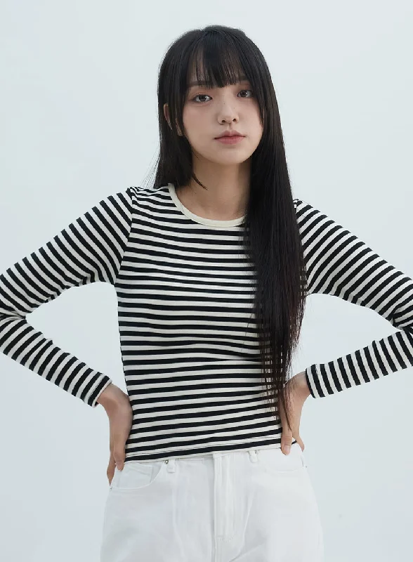 Printed Graphic Women Long Sleeve Top with a Bold StatementSlim Fit Striped Long Sleeve Top ON309 Printed Graphic Women Long Sleeve Top with a Bold StatementSlim Fit Striped Long Sleeve Top ON309