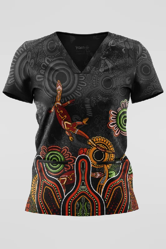 Animal print polo shirt for a bold fashion statementProud & Deadly Essence Women's Three Pocket Scrub Top Animal print polo shirt for a bold fashion statementProud & Deadly Essence Women's Three Pocket Scrub Top