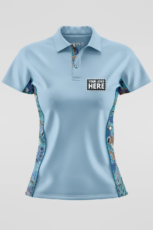 Calm Place Aqua Bamboo (Simpson) Women's Fitted Polo Shirt