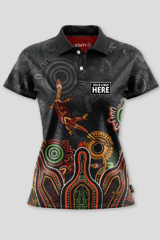Floral print short - sleeve polo shirt for a feminine look(EXPRESS) Proud & Deadly NAIDOC 2024 Essence Women's Fitted Polo Shirt Floral print short - sleeve polo shirt for a feminine look(EXPRESS) Proud & Deadly NAIDOC 2024 Essence Women's Fitted Polo Shirt