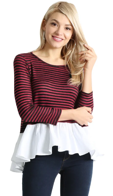 Burgundy Black Stripe