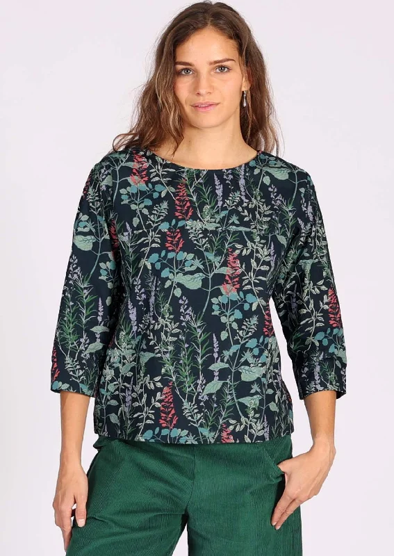 Floral Printed Women Long Sleeve Top for a Romantic LookDemi Top Romarin