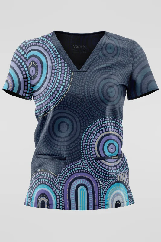 Hawaiian - print polo shirt for a tropical vibeOur Future, Together Essence Women's Three Pocket Scrub Top
