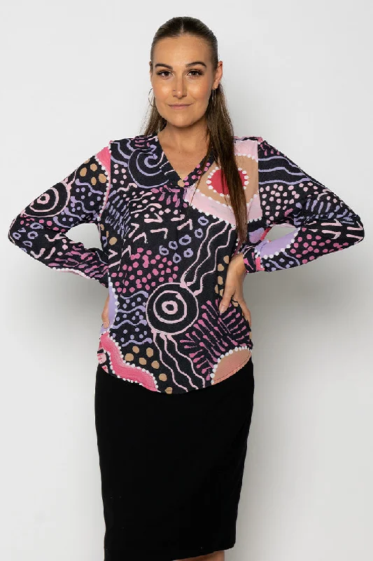 (Bulk Order) Sibling Journey V Neck Women's Long Sleeve Blouse