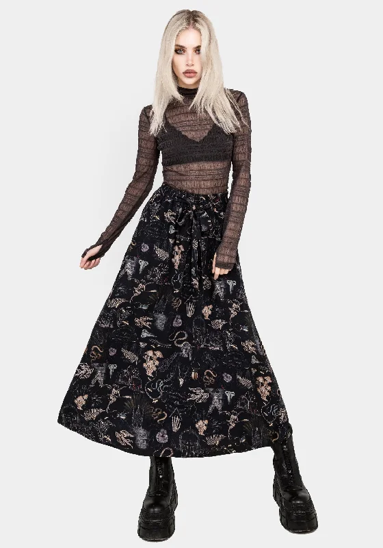 Skirts for a graduation ceremony Maudeline Victoriana Print Eco-Viscose Midaxi Skirt